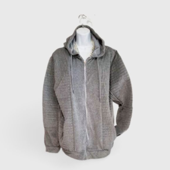 NWOT velvet light grey sweatshirt  with hood - Picture 3 of 6